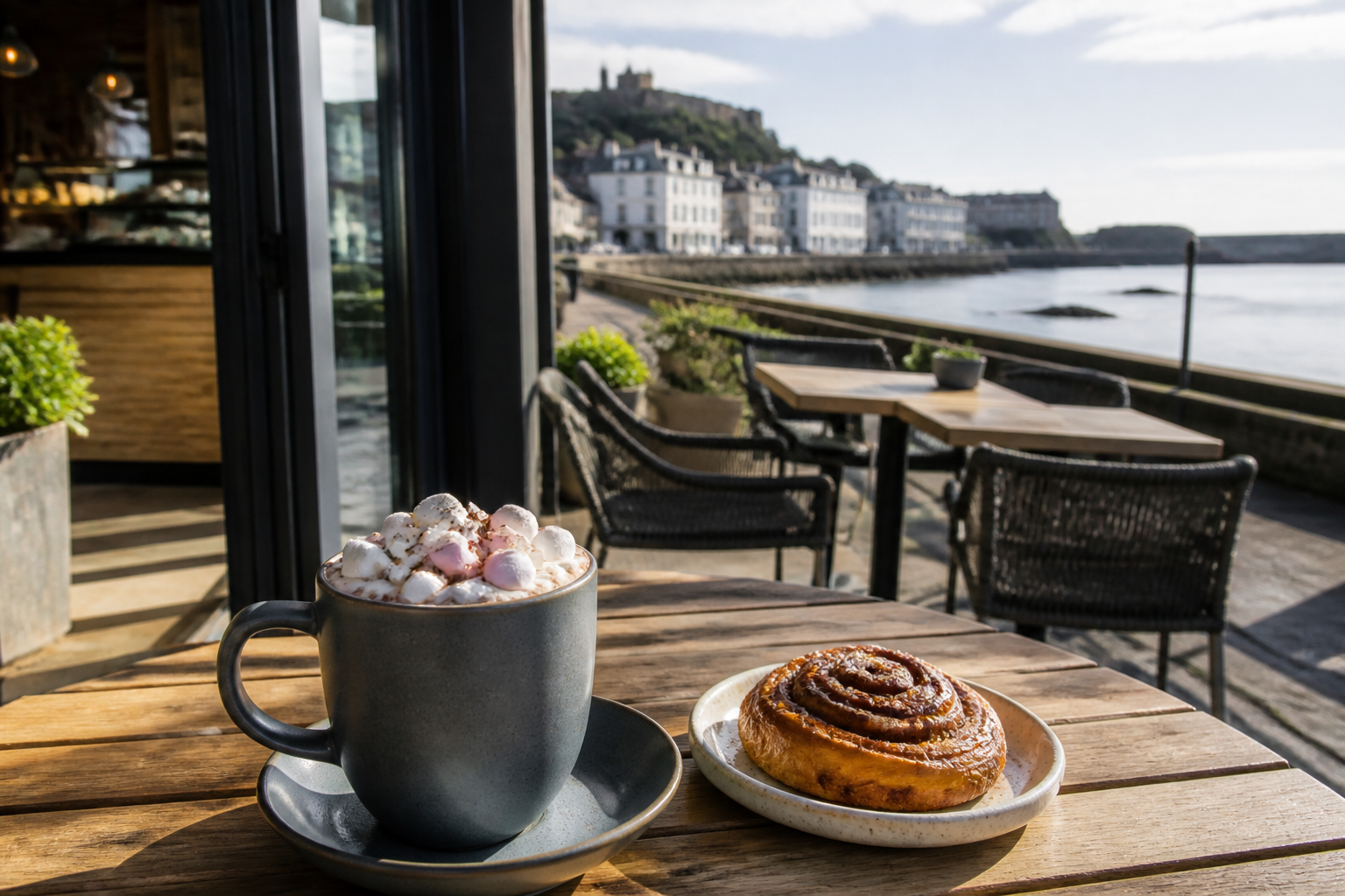 Fenn & Co review: warm hot chocolate and cinnamon buns